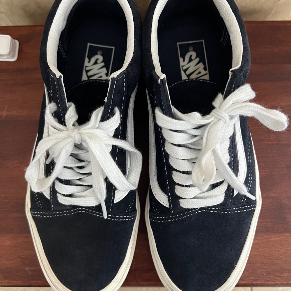 Vans Dark Blue and White HeiQ Eco Dry Old Skool Sneakers